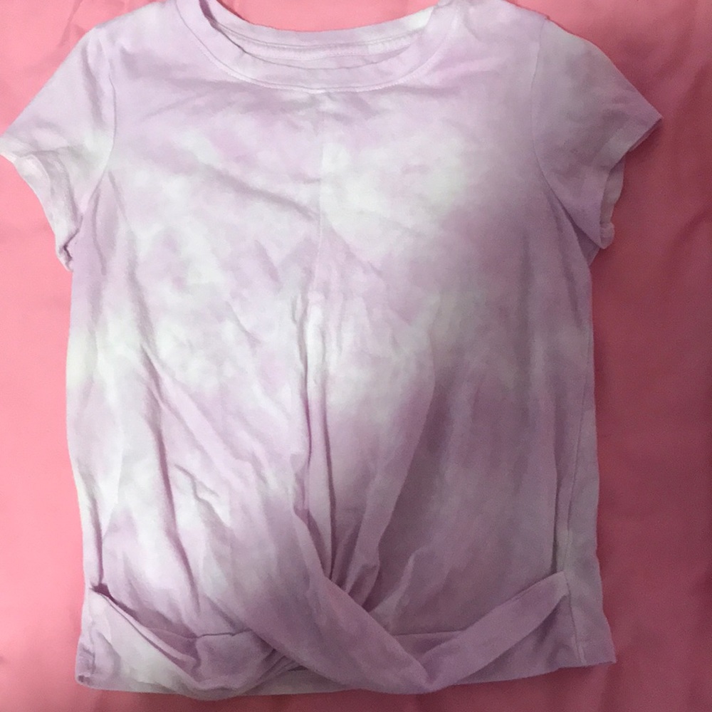 Lilac tie dye ruched crop top